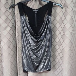 Rock & Republic Silver Metallic Tank Top, Size M